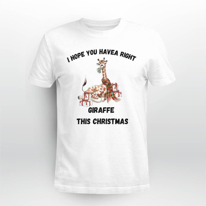 Giraffe Christmas T-shirt