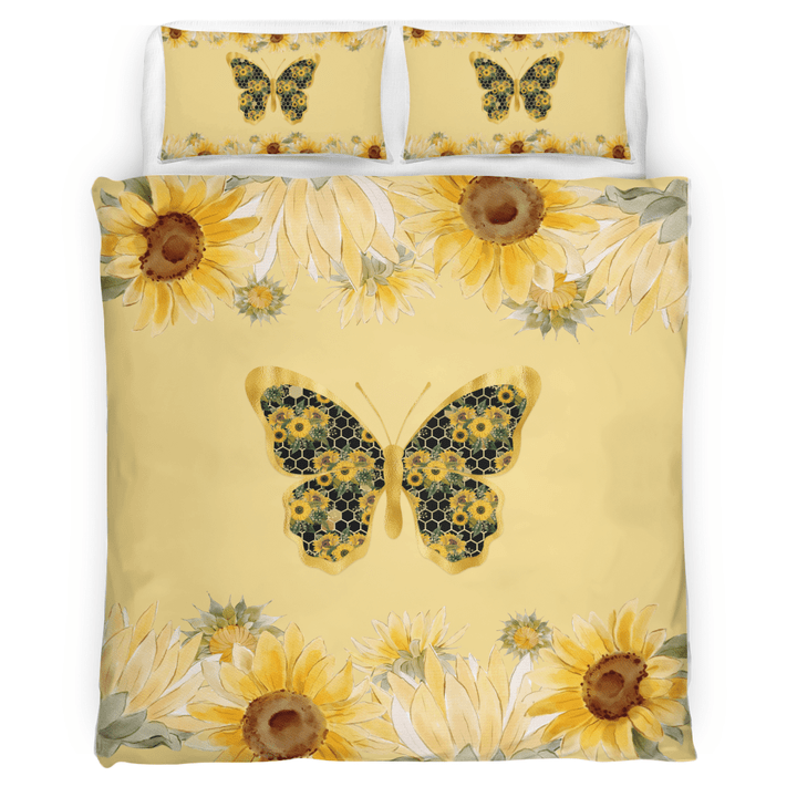 Sunflowers And Butterfly Bedding Set