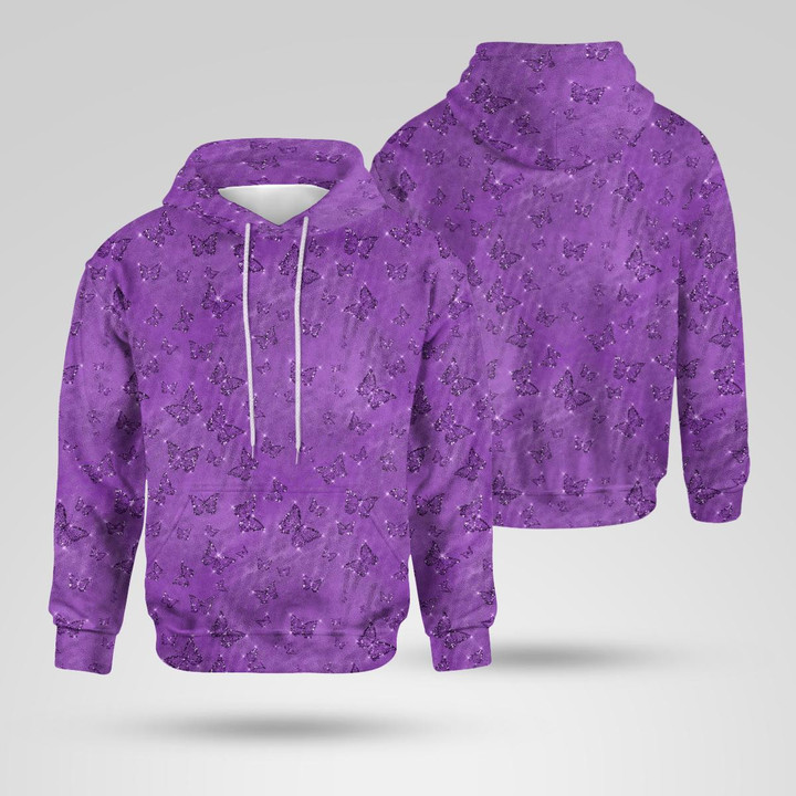 purple butterflies hoodie