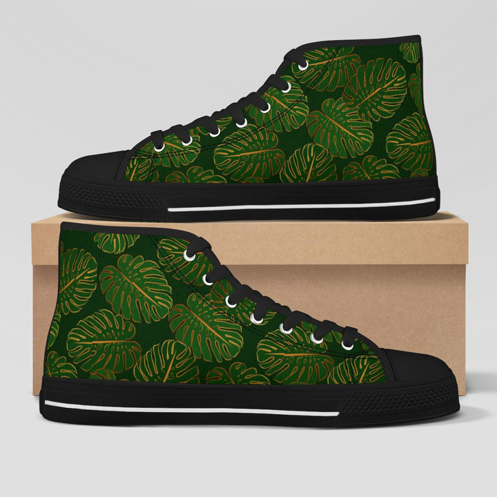 monstera high top shoes black
