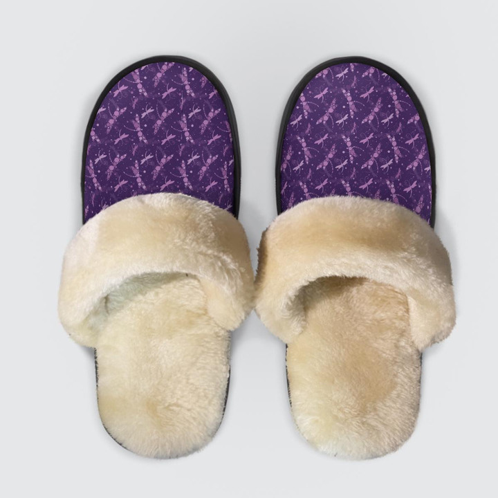 purple dragonfly house slippers
