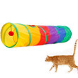Foldable Cat Tunnel Toy Colorful Collapsible Tube Extendable Cat Toys