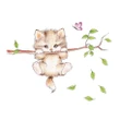 Lovely Cat Hanging Branches Butterfly Wall Stickers For Kids Room