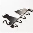 Black Cats Wall Mounted 5 Key Hooks Metal Hanger Rack