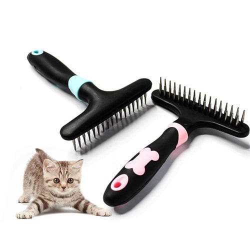 Deshedding Cat Comb Detangling Brush Long Hair Cat Grooming Tool