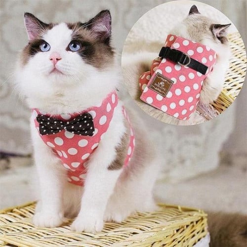 Millie Adjustable Cat Vest Harness With Leash Escape Proof Cat Harness