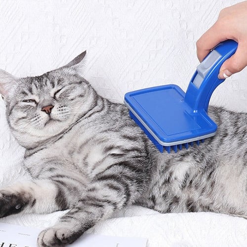 Self Cleaning Cat Brush One Button Cat Fur Removal Grooming Brush