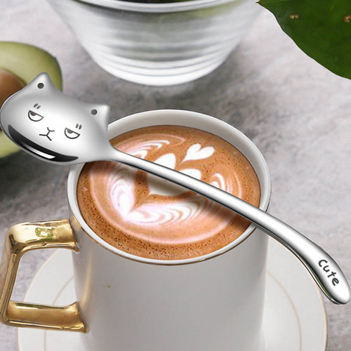 Cute Cat Design Stainless Steel Tea Spoon