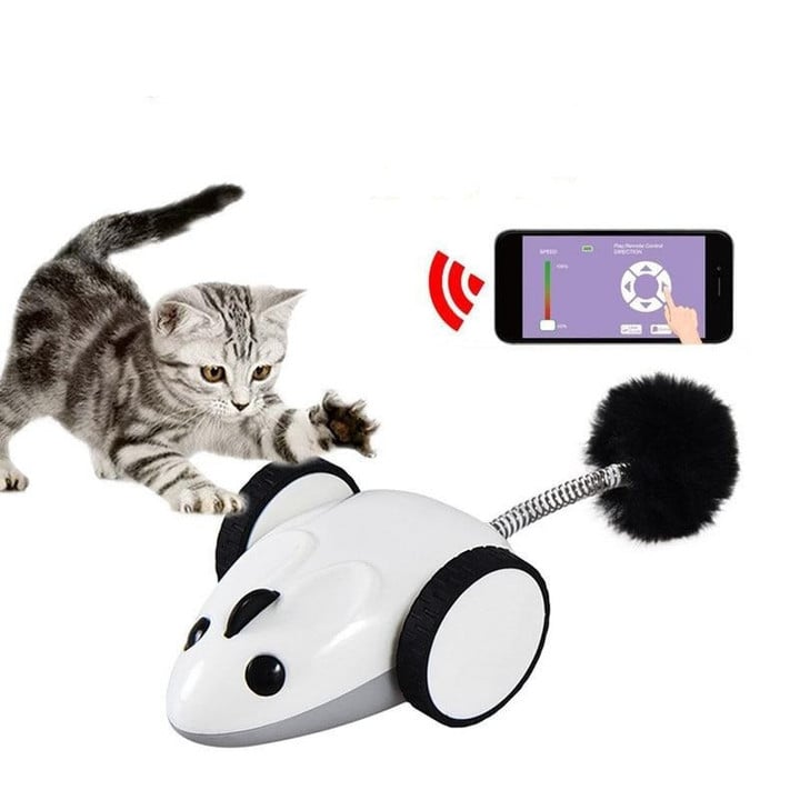 Cat Toy Remote Control Moving Mouse Bluetooth App Controlled Interactive Cat Toys