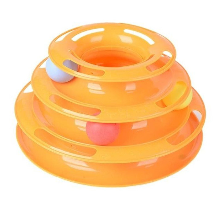 Three Levels Tower Tracks Disc Cat Toy With Balls