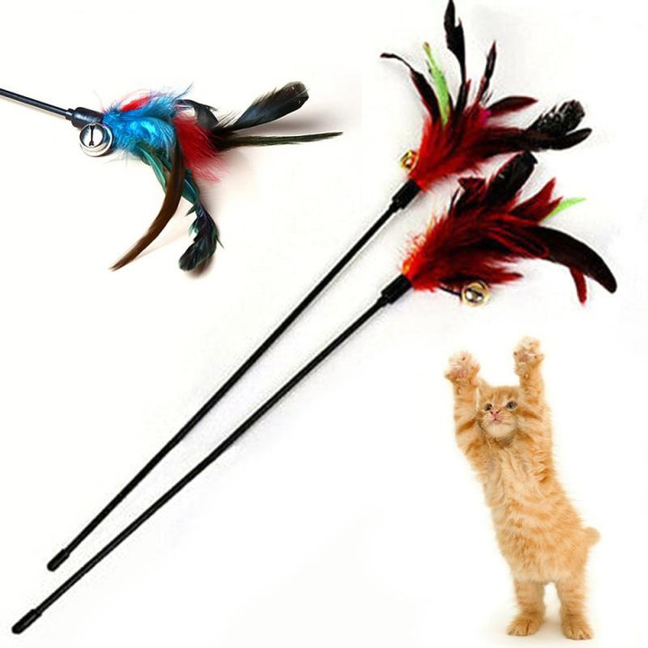 Cat Teaser Feather Wand Interactive Cat Toys