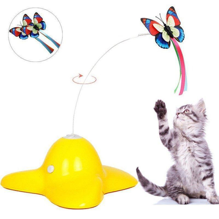 Cat Interactive Toys Electric Rotating Butterfly Teaser Toy
