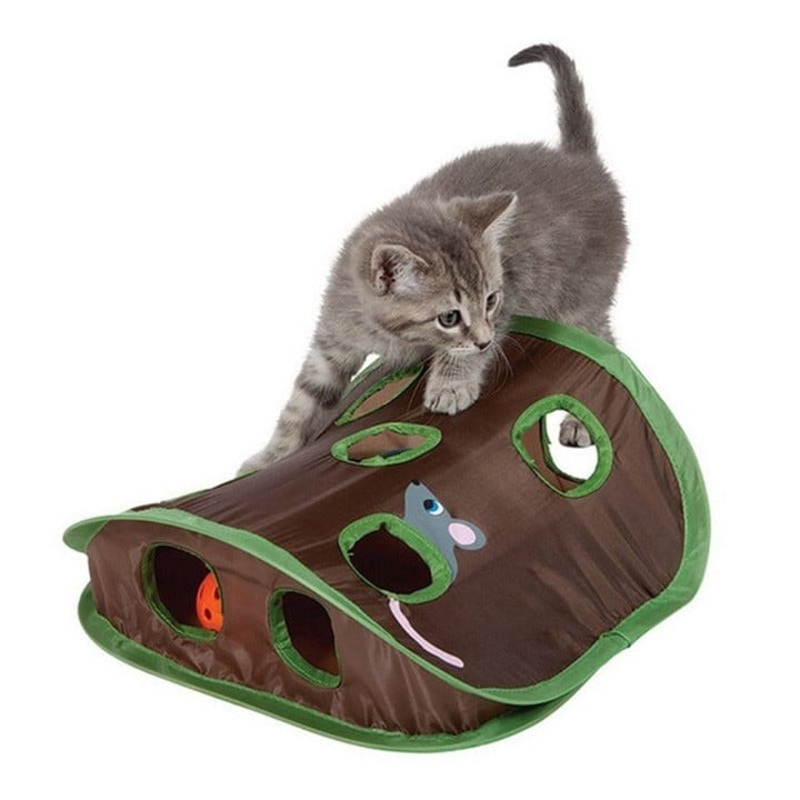 Cat Toy Hide And Seek Mouse Tent With Holes Interactive Cat Toys