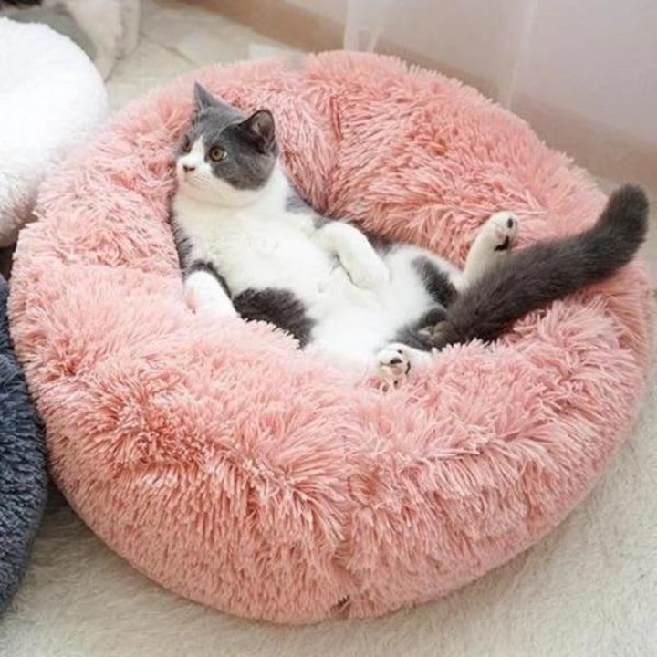 Fluffy Cat Bed Soft Comfortable Round Pet Nest Cat Supplies