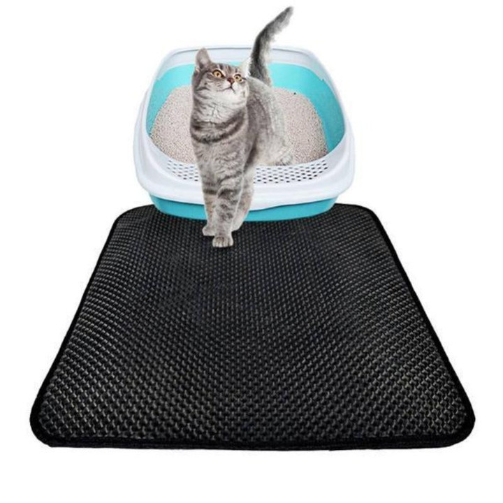 Large Cat Litter Trapper Double Layer Mat Waterproof Floor Protection Non-slip Design
