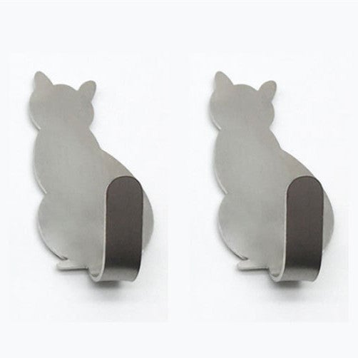 Cat Shaped Wall Hooks (set of two)