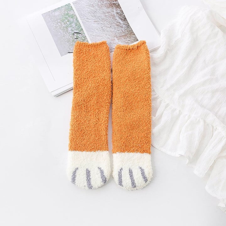 Fluffy Cat Paw Socks for Cat Lovers
