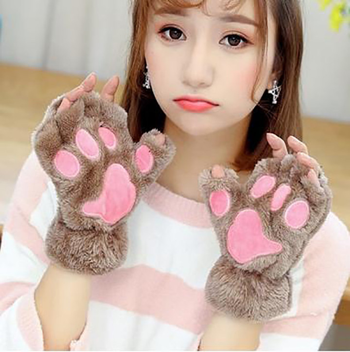 Cozy Cat Paw Gloves and Set
