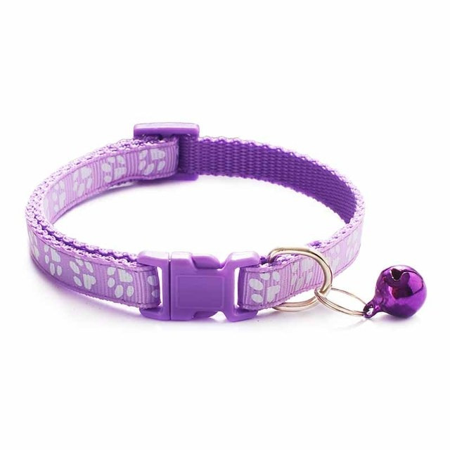 Lovely Pawprint Cat Collar With Bell