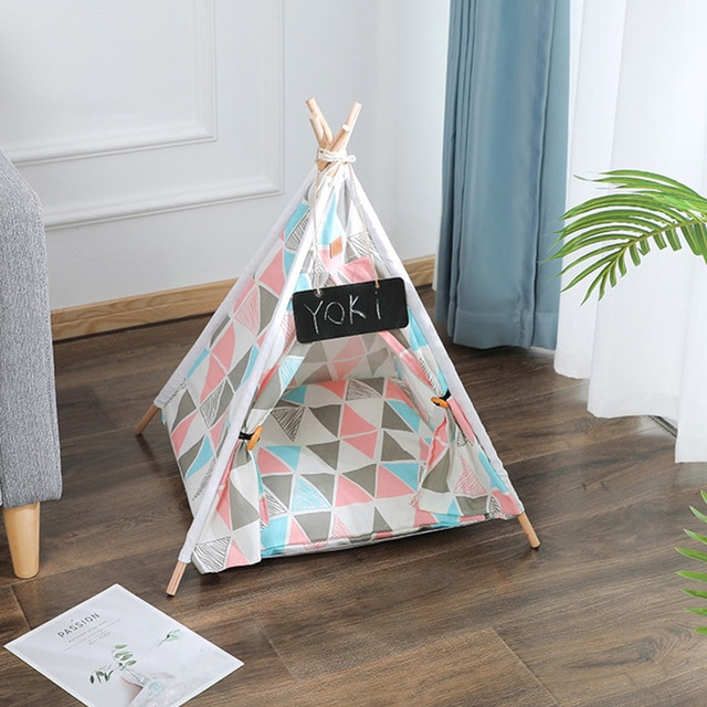 Washable Teepee Pet Tent With Cushion