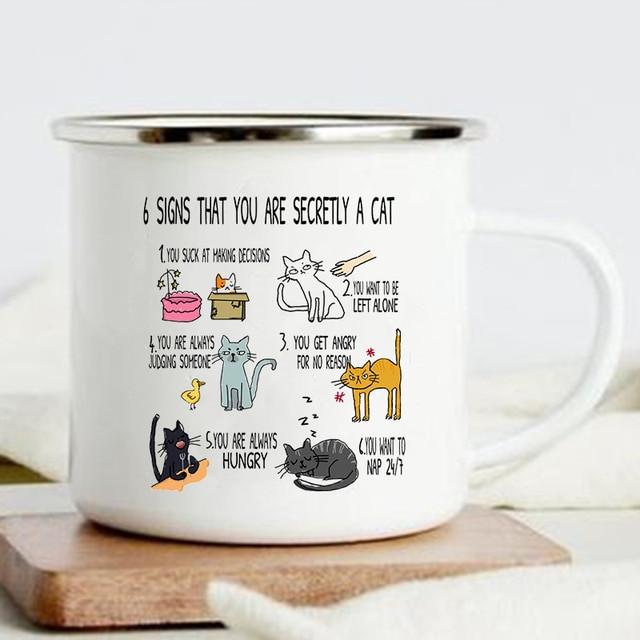 Lovely Print Mugs Coffee Enamel Cups For Pet Lover