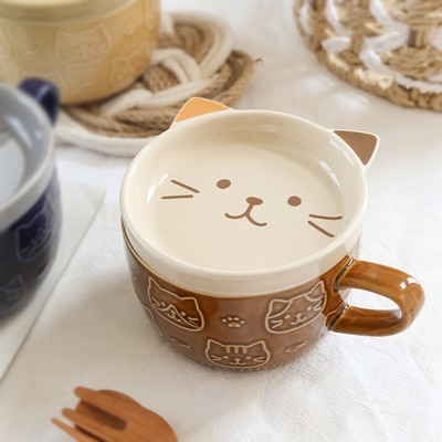 Cute Cartoon Ceramic Cup With Lid