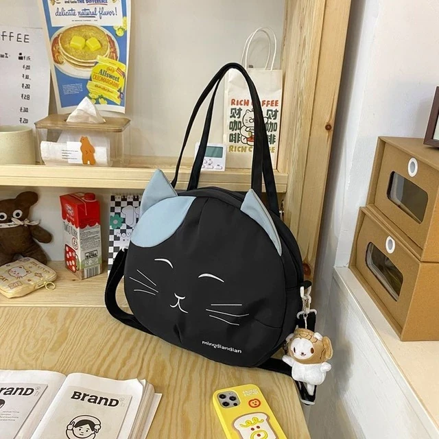 Lovely Canvas Print Cat Shoulder Bag