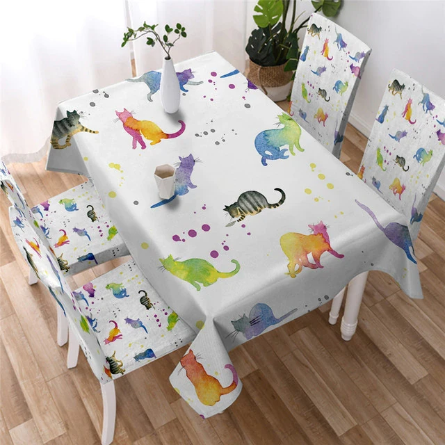 Waterproof Cute Cat Table Cloth Cover