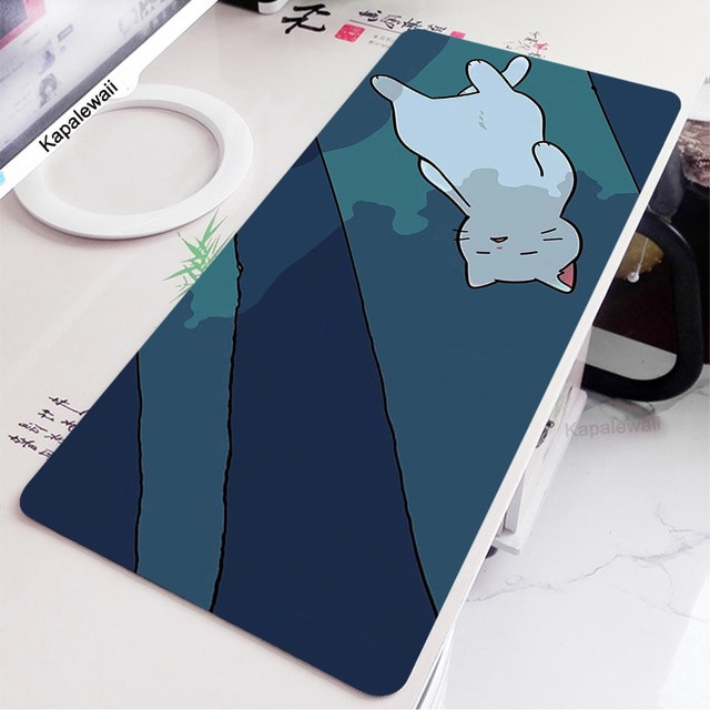White Cat Large Computer Anime Mouse Pad