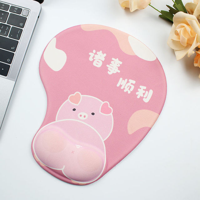Kawaii Anime Mouse Pad with Wrist Support Anti Slip Silicone