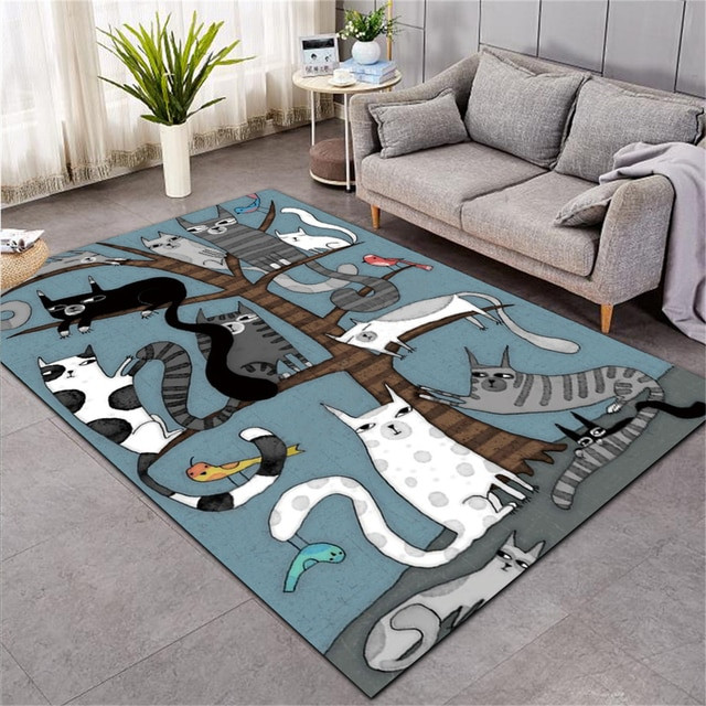 Cartoon Cat Pattern Carpet