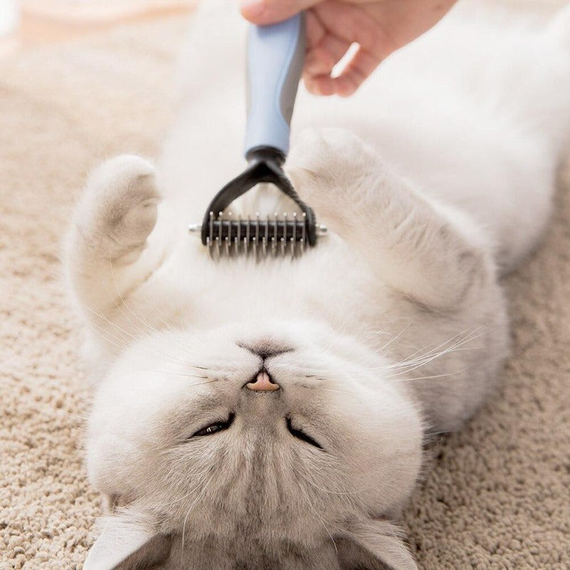Cat Deshedding Tool Grooming Dematting Brush For Long Hair Cats