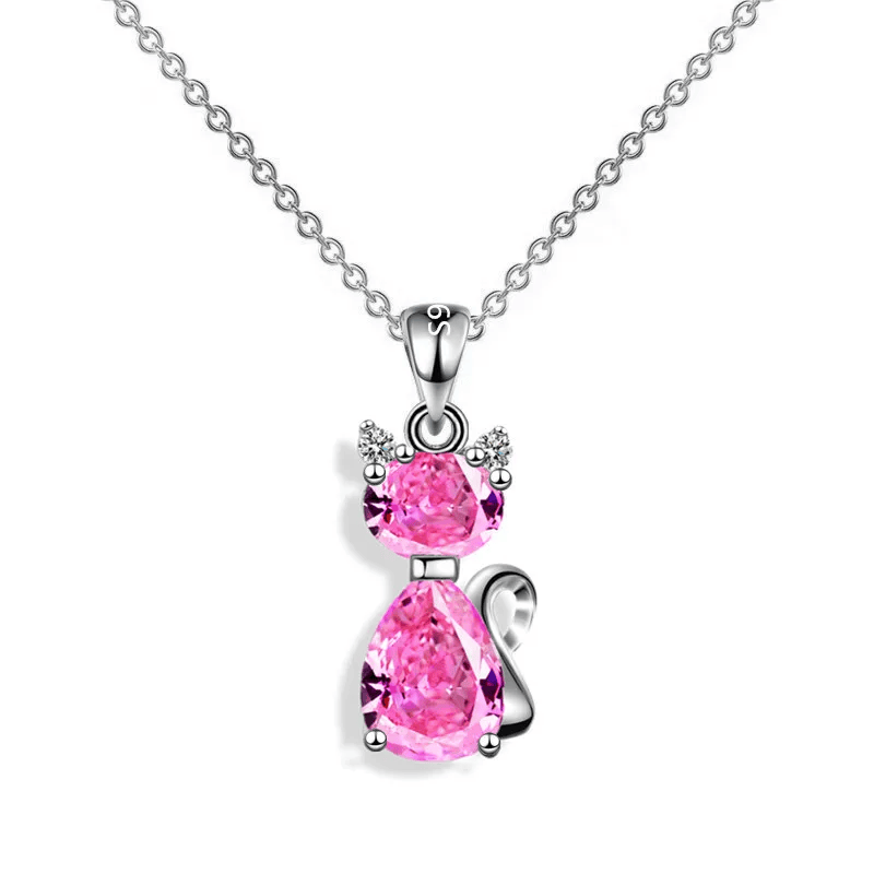 Sparkling Zircon Cat Necklace
