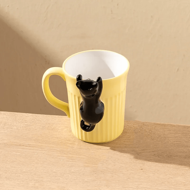 3D Hanging Cat Ceramic Mug