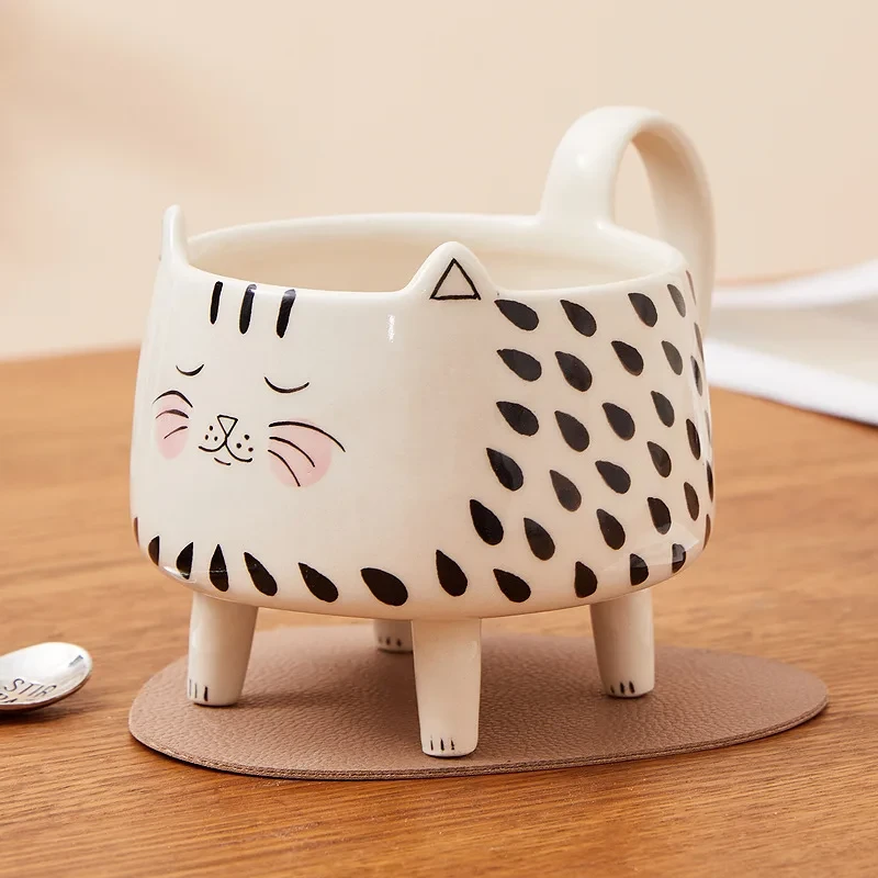 Whimsical 3D Cat Leg Mug