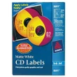 Avery Inkjet CD Labels, Matte White, 100/Pack