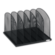 Safco Products 5-Section Horizontal Mesh Desk Organizers, Black