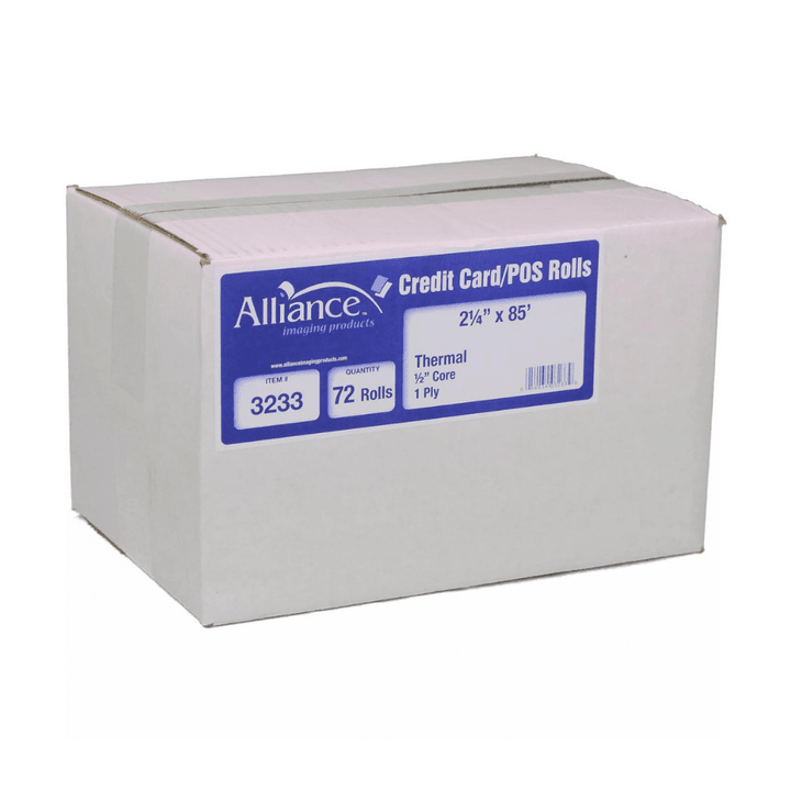 Alliance Thermal Paper Receipt Rolls, 2 1/4" x 85', White, 72 Rolls