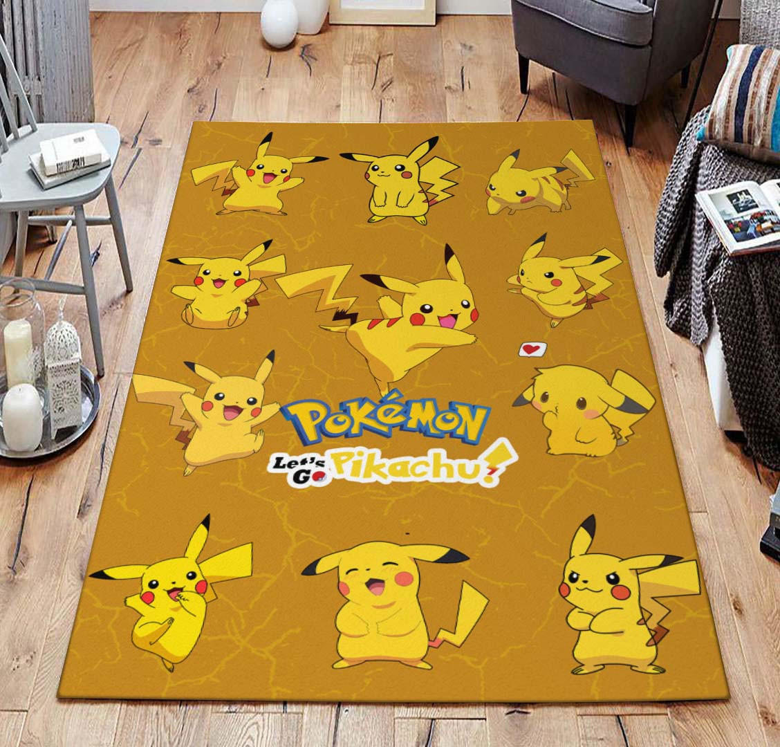 Pikachu Rectangle Rug Pikachu Pokemon 2 Carpet Area Rugs - Lovely Product UK