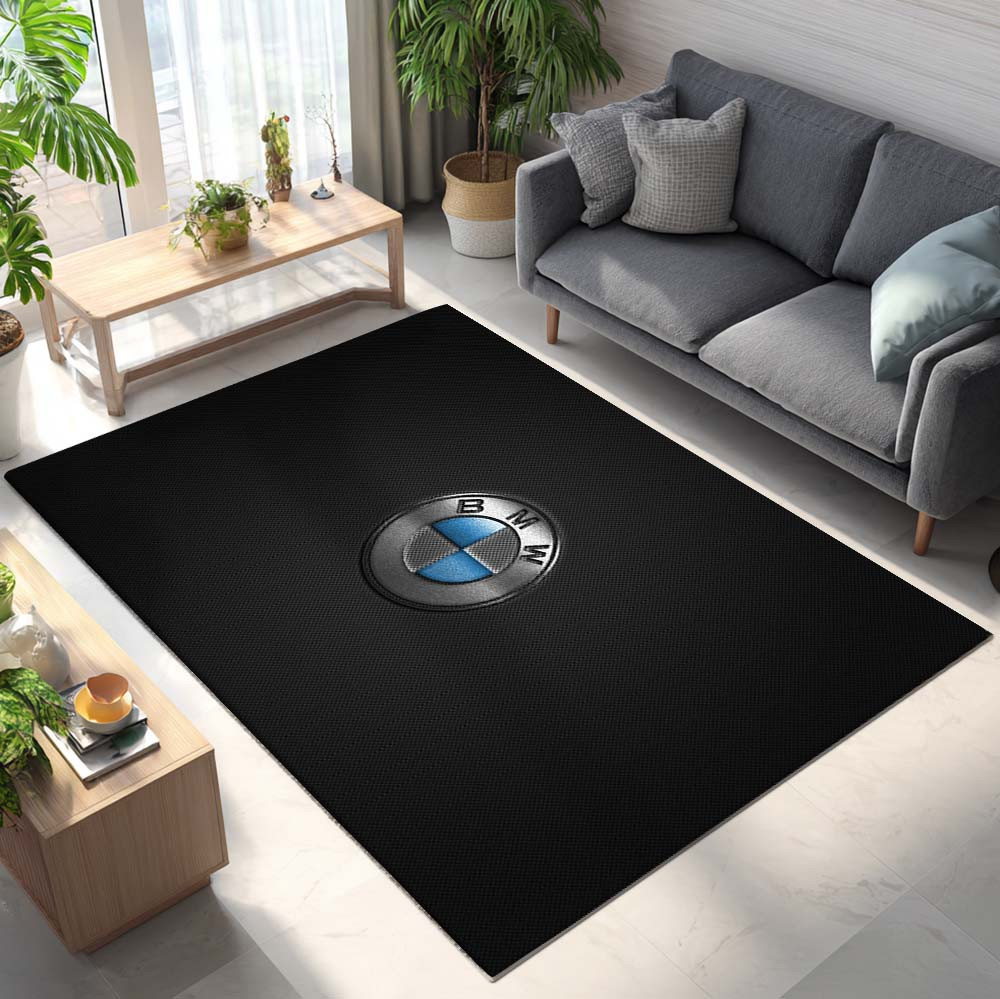 BMW Silver Logo Gray Carbon Fiber Rug - Lovely Product UK