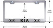 2 Pack Silver Car License Plate Frame for KIA,Applicable to US Standard tag License Frame