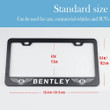 2 Pcs Black Stainless Steel License Plate Frames for Bentley, Newest Car Licenses Plate Covers Holders Frames for Car Plates with Screw Caps Fit Car Accessories