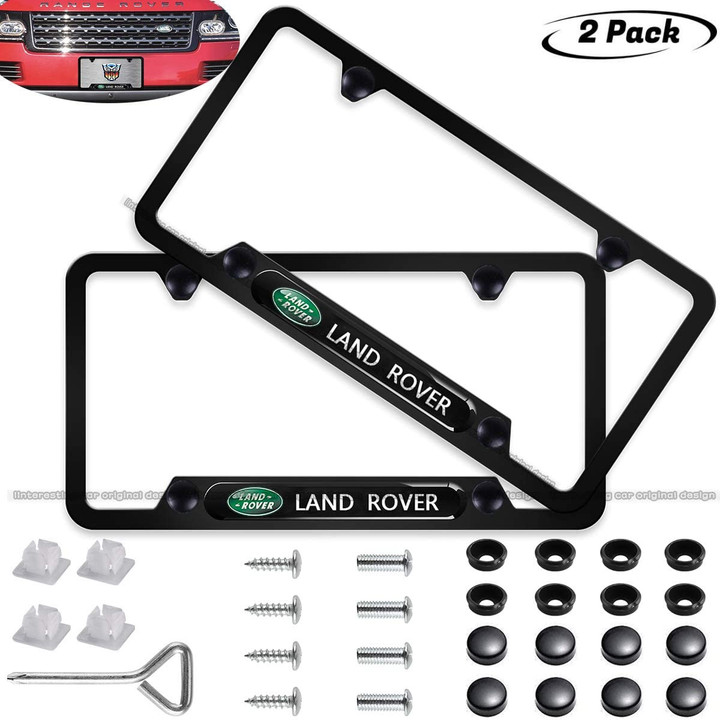 2-Pieces Black High-Grade License Plate Frame for Land Rover,Applicable to US Standard car License Frame