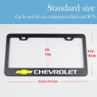 2 Pcs Stainless Steel Black License Plate Frames for Chevy,Newest Car Licenses Plate Covers Holders Frames for Car Plates with Screw Caps Fit Car Accessories