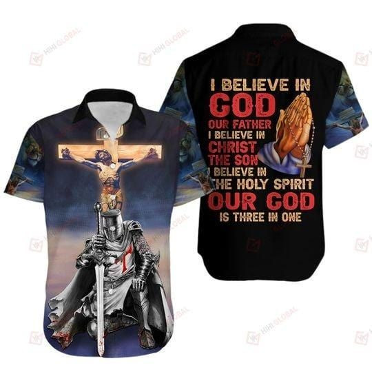 Knight Templar I Believe in God, I believe in Christ Hawaiian Shirts #V