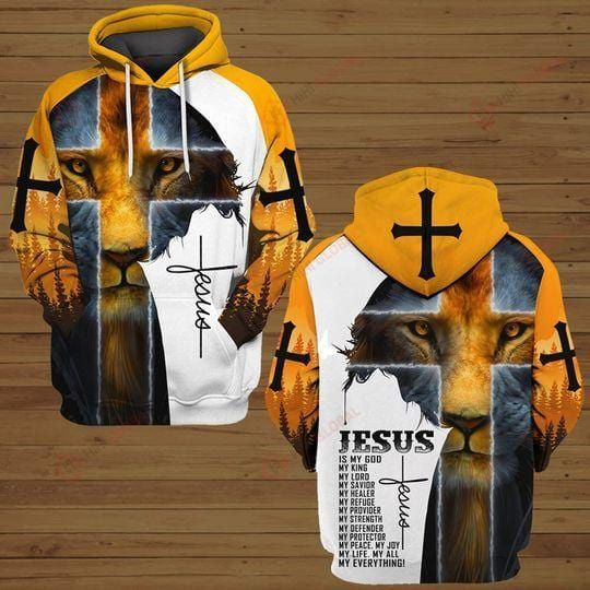 Jesus And Lion Of Judah God Is My Everything gift Easter day Hoodie 3D #V
