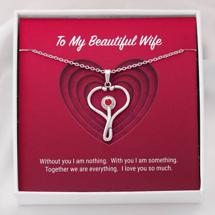 To My Beautiful Wife Stethoscope Necklace