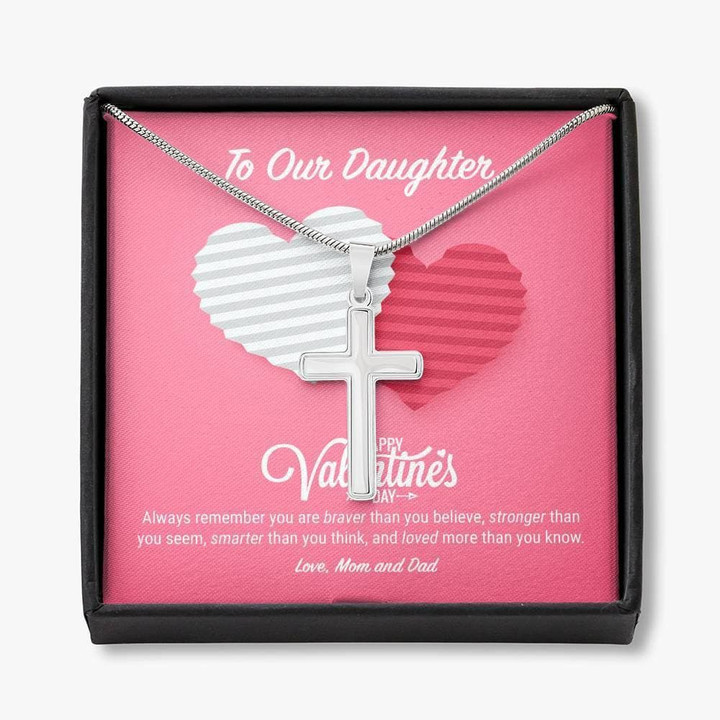 To Our Daughter Valentine's Day Cross Necklace
