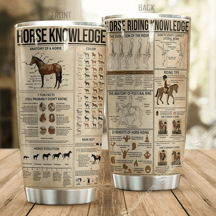 Horse Riding Knowledge Stainless Steel Tumbler