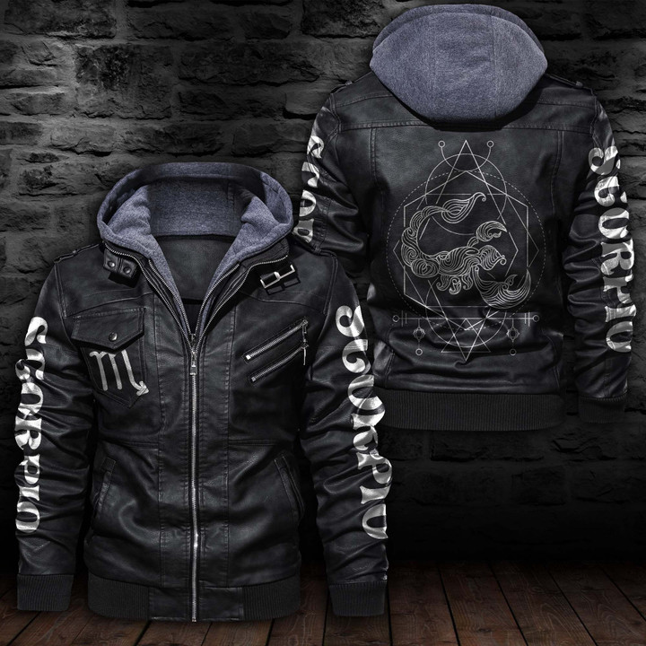 LIMITED EDITION-HOODED LEATHER JACKET FOR LOVERS-6489TR